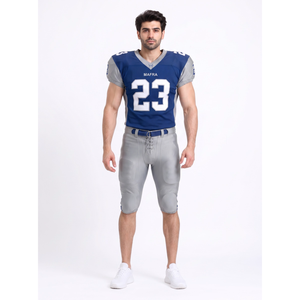 Ensemble Maillot de Football Américain Rétro à Coupe Ajustée pour Homme et Pantalon en Mesh Spandex – Personnalisable avec Tissu Sergé – Fabricant OEM - Product Image 1