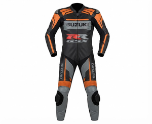 ชุดจั๊มสูทหนังแท้พรีเมียมสำหรับผู้ชาย Zuzuzki MotoCP Racing 1 ชิ้น/ชุด ได้รับการรับรองมาตรฐาน CE พร้อมอุปกรณ์ป้องกัน Hump ระดับ 2 ตัดเย็บตามสั่ง - Product Image 1
