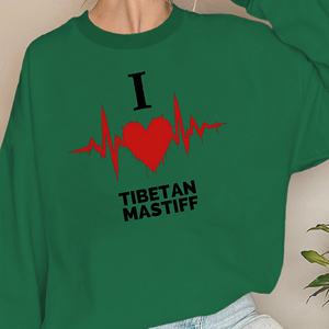 Ligne de battement de coeur avec des sweatshirts pour femmes Mastiff tibétain - Product Image 2