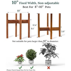 Acacia Wood Black Plant Stand with Shelf - Wholesale Modern <b>Planter</b> Holder India - Product Image 6