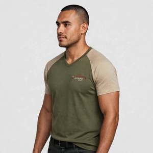 High Quality <b>Men</b> <b>V</b> <b>Neck</b> <b>T</b> <b>Shirt</b> Soft Cotton Fabric Short Sleeves Regular Fit Casual Top For Everyday Wear Summer And Travel - Product Image 3