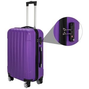 Ensemble de valises de voyage multifonctionnelles 3-en-1 grande capacité violettes - Product Image 6