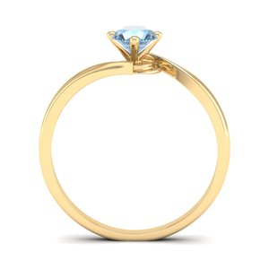 Anillo de Compromiso REYES de Alta Calidad en Oro Amarillo de 14K con Piedra Preciosa de Aguamarina de 0.5Ct, Joyería Fina para Regalo de Boda, Precio al por Mayor para Mujer - Product Image 4