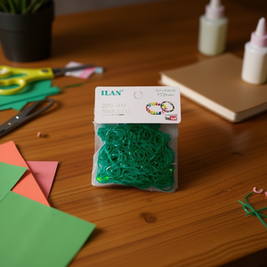 Elastici fluorescenti verdi ILAN, 300 pezzi, per progetti fai da te e artigianali - Product Image 2