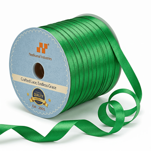 Manufacturer 6mm Green Double Face Satin Ribbon Roll for Gift Tags Bouquet Wrap Hair Bows <b>Sewing</b> Craft Decor <b>Boxes</b> DIY Use Party - Product Image 4