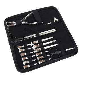 Salon <b>Hair</b> <b>Extension</b> <b>Tool</b> Set with Flat Crimping Plier <b>Hair</b> Dividing Finger Mini Scissors Duckbill Clips & Pressing Pliers - Product Image 1