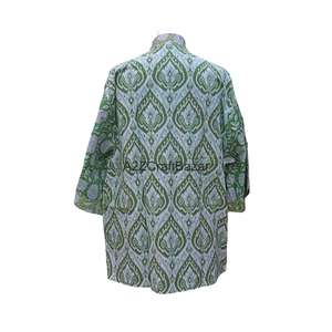 Bata Kimono de Manga Corta para Mujer, 100% Algodón, Suave, Estampado Floral, Cuello en V, con Cordón Ajustable, Transpirable y de Secado Rápido - Product Image 6