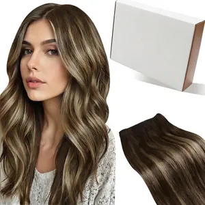 Extensiones de Cabello Humano Virgen Indio con Cinta Adhesiva, Ondulado Natural, Doble Trama, Rubias, para Uso Diario - Product Image 5