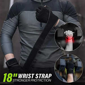Gymnastic Half Finger Weightlifting <b>Gloves</b> Cycling Leather Breathable Non-Slip Adjustable Wrist Strap - Product Image 2