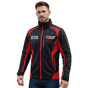 Veste Softshell de Course Haute Performance, Design Fibre de Carbone, Imperméable et Respirante, Veste Moto Personnalisable avec Logo - Product Image 1