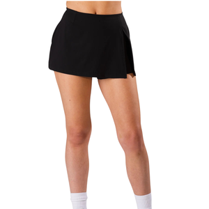 Mini-jupe noire taille haute pour femme en satin uni, décontractée, toutes saisons, confortable, coupe droite - Product Image 3