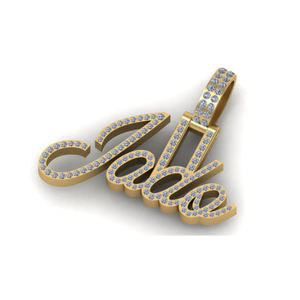 Wholesale Unisex JADO Letter <b>Pendant</b> 14K <b>Solid</b> <b>Gold</b> Brilliant Cut VVS Moissanite Diamond DEF Custom Trendy Birthday Gift for her - Product Image 1