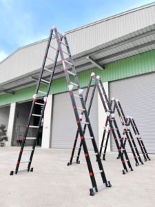 Thiết kế hiện đại hai mặt nhôm giàn giáo thang ngoài trời có thể gập lại mở rộng chiều cao giá cả cạnh tranh CE/En 131 tiêu chuẩn - Product Image 3