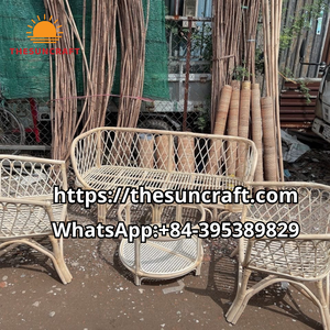 Nouvelle Arrivée de Meubles pour la Maison : Table Basse en Rotin Naturel à Hauteur Réglable, Style Vietnamien Festonné, Écologique - Product Image 6