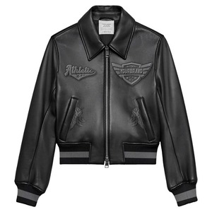 Veste de moto en similicuir PU pour homme avec logo personnalisé en relief, motif universitaire, veste en cuir véritable, veste d'hiver - Product Image 5