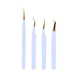 Pince à épiler professionnelle en acier inoxydable couleur or rose pour cils, extension de volume en fibre plasma, logo personnalisable, durable - Product Image 1