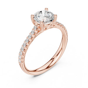 Bague de mariage en pavé de diamants Moissanite de couleur D, taille ronde, plaquée or rose, en argent sterling 925, pour femme, cadeau - Product Image 4