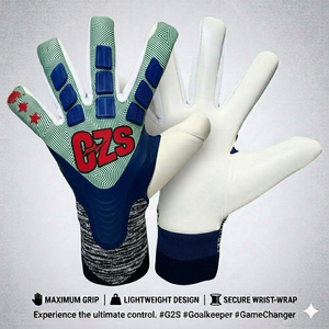 Gants de gardien de but de football unisexes personnalisables professionnels en cuir réglables antidérapants respirants de qualité supérieure pour enfants - Product Image 1