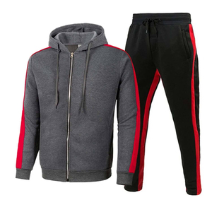Custom Logo Men's Tracksuit Set Full Zip Hoodie and Jogger <b>Pants</b> 2 Piece Set Side Stripe Gym Training Fleece Sportswear Suit - Product Image 6