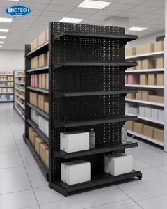 Estanterías Metálicas Perforadas de 6 Niveles, Verticales, de un Solo Lado, para Supermercados, de Fácil Instalación y Resistentes - Product Image 3