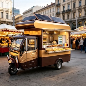 Carrito de Comida Multifuncional con Doble Quemador y Calentador <span class=keywords><strong>para</strong></span> Servicio Ambulante de Desayuno y Almuerzo - Product Image 1