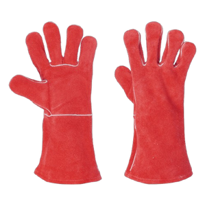 High Performance Cowhide Split Leather Welding <b>Gloves</b> Abrasion Resistant Heavy Duty Firefighting Construction BBQ <b>Gloves</b> - Product Image 2