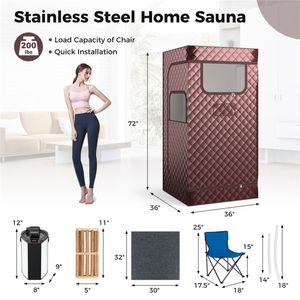 Tenda Sauna Portatile in Legno Massello con Stufa Elettrica per Uso Esterno - Design Tradizionale e Moderno, Vapore Umido e Secco - Product Image 3