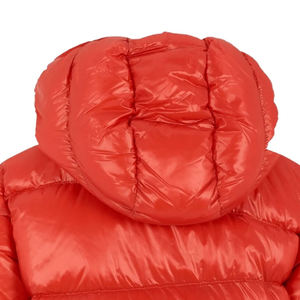 Blouson d'hiver rembourré à capuche rouge, fermeture éclair, coupe-vent, rembourrage en duvet, unisexe, décontracté, couleur unie, longueur courte, coupe standard - Product Image 6