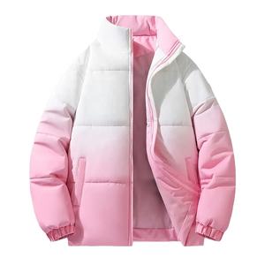 Winter <b>Men</b> Puffer Jacket Colors Gradient Style Puffer Jacket Casual Winter Clothes for <b>Men</b> Knitted Coated Custom Label & Tag - Product Image 1