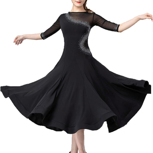 Robes évasées pour femmes, de qualité supérieure, très extensibles, très demandées, avec broderies en strass, pour spectacles sur scène. - Product Image 1
