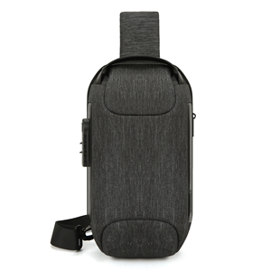 Bolso bandolera unisex de nailon con cierre de cremallera para uso diario, estilo práctico, color negro - Product Image 5