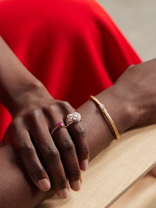 Anillo de Cadena Ajustable con Corazón de Rubí Natural en Oro de 18K de Alta Calidad, Anillo Elegante y Lujoso para Mujer, Diseño Moderno para Bodas y Fiestas - Product Image 5