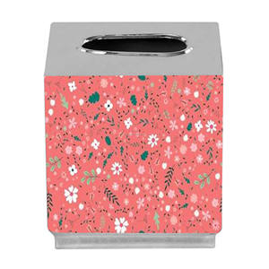 Caja de pañuelos de Metal plateado con textura Floral, cubierta decorativa para el hogar, soporte para servilletas, perfecto para comedor, mesa y oficina - Product Image 3