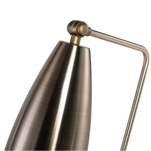 Lampe sur pied en or luxueux avec base en marbre et abat-jour en tissu pour une décoration intérieure élégante - Product Image 6