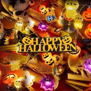 ไฟประดับ LED รูปฟักทองและผี 2 แบบ ใช้แบตเตอรี่ ของตกแต่งพรีเมียมสำหรับวันฮาโลวีน D - Product Image 1