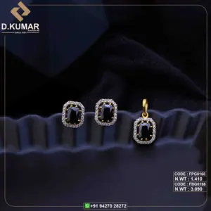 D.Kumar BIS HALLMARK Certifié 4,5g Luxe Or 22K Vintage Femme Cristal Naturel Géométrique Carré Ensemble de Boucles d'Oreilles Clip-on - Product Image 2