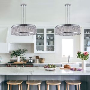 Lampadario Moderno a Soffitto da 19 Pollici con Cristalli, Alluminio e Ferro per Isola Cucina - Product Image 5