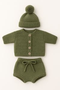 Conjunto de suéter tejido a mano para bebé recién nacido, ropa de lana para invierno, atuendo suave y cálido para niña, diseño de talla personalizada - Product Image 3