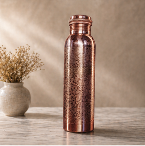 SwamiG TradeX Royal Luxury Engraved Copper Bottle-Portable Reusable Washable Anti-Slip Indian Origin for Camping & Travel - Product Image 4