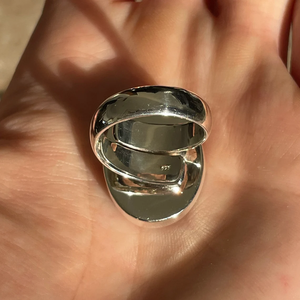 Bague Cabochon Pierre de Lune de Feu en Argent Sterling 925, Bijou Artisanal de Caractère - Product Image 3