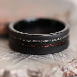 Anillos de Acero de Damasco con Patrones Hechos a Mano de FOX IMPEX, con Diseño de Ondas Únicas, Colección de Joyería Artesanal, Modelo FI-DR-0002 - Product Image 6