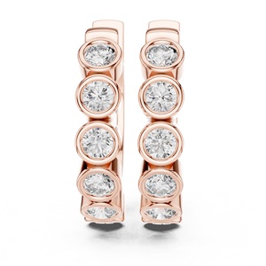 Boucles d'oreilles créoles de luxe en moissanite à facettes, design de mode artisanal, en argent sterling 925 plaqué or, certifiées par un tiers, tendance - Product Image 3