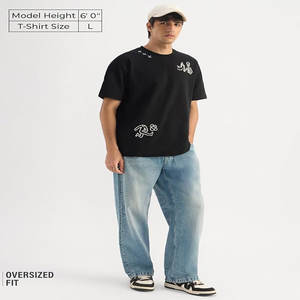 เสื้อยืดโอเวอร์ไซส์ทรงหลวมสำหรับฤดูร้อน ขายส่ง ผ้าฝ้าย 100% เสื้อยืดผู้ชายแบบยูนิเซ็กซ์ เสื้อยืดสั่งทำสำหรับผู้ชาย พร้อมบริการพิมพ์ลาย - Product Image 1