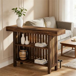 โต๊ะบาร์บ้านสไตล์โมเดิร์น ใช้ได้สองแบบ ทั้งโต๊ะรับประทานอาหารและโต๊ะกาแฟ พร้อมพื้นที่จัดเก็บ - Product Image 4