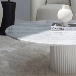 Mesa de Centro Vandana Zenova Lunaris Bianco Joya con Cuatro Opciones de Color de Base para Decoración Moderna - Product Image 5