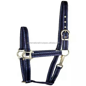 Custom Made 2 Tone Nylon Webbing Nylon Horse Halter in Many Colors & Custom Sizes Adjustable Brass Hardware and Accessories - Product Image 5