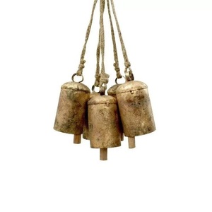 Ensemble de clochettes métalliques anciennes pour couronne de Noël, décoration à suspendre pour porte d'entrée, maison, jardin, cadeau de fêtes - Product Image 1