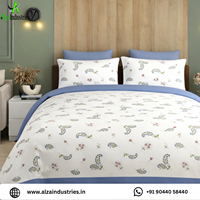 Ensemble de draps en coton de qualité supérieure Super King |   Linge de lit doux et confortable à imprimé floral paisley avec housses de coussin, literie respirante.