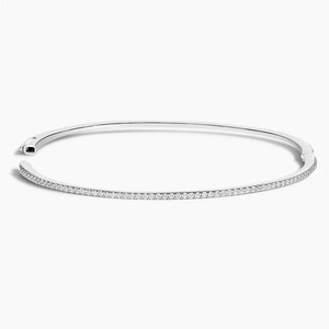 Bracelet de luxe en acier inoxydable avec moissanite taille brillant ronde, en argent 925, serti de cristaux, bracelet perlé tendance - Product Image 1