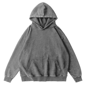 Sweat à capuche pour homme en coton délavé à l'acide, style streetwear vintage et décontracté, qualité premium - Product Image 2
